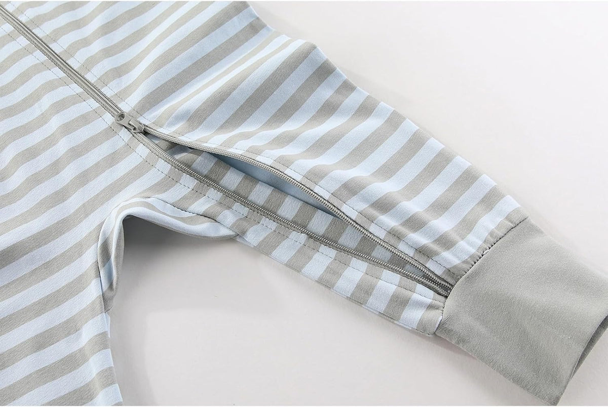 2 Pack Unisex Baby Short Sleeve Rompers 2 Way Zipper New Born One-Piece Jumpsuits 0-24Months Infant