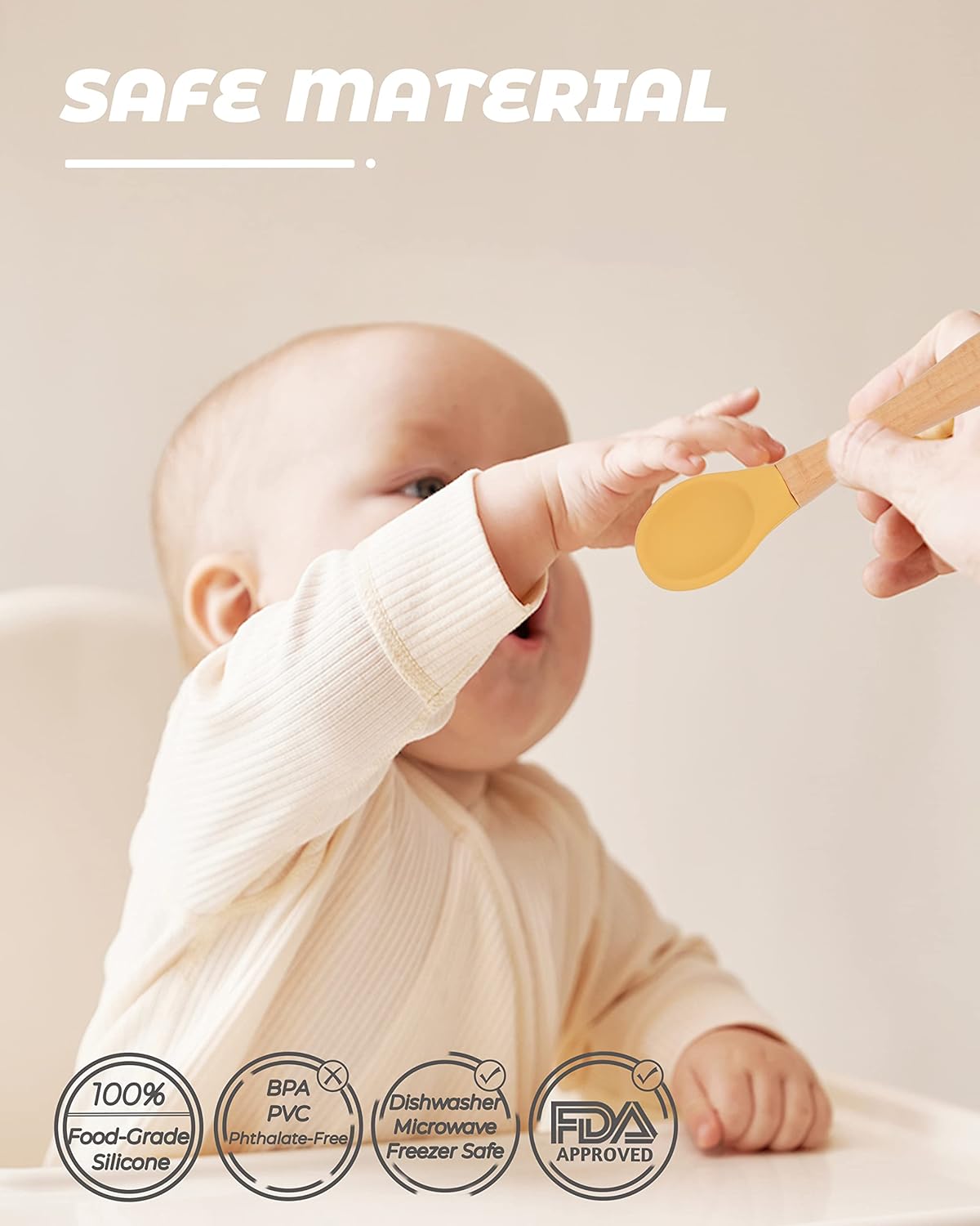 10 pcs Baby Spoons and Forks, First Stage Baby Led Weaning Spoons, Chewable Baby Utensils for