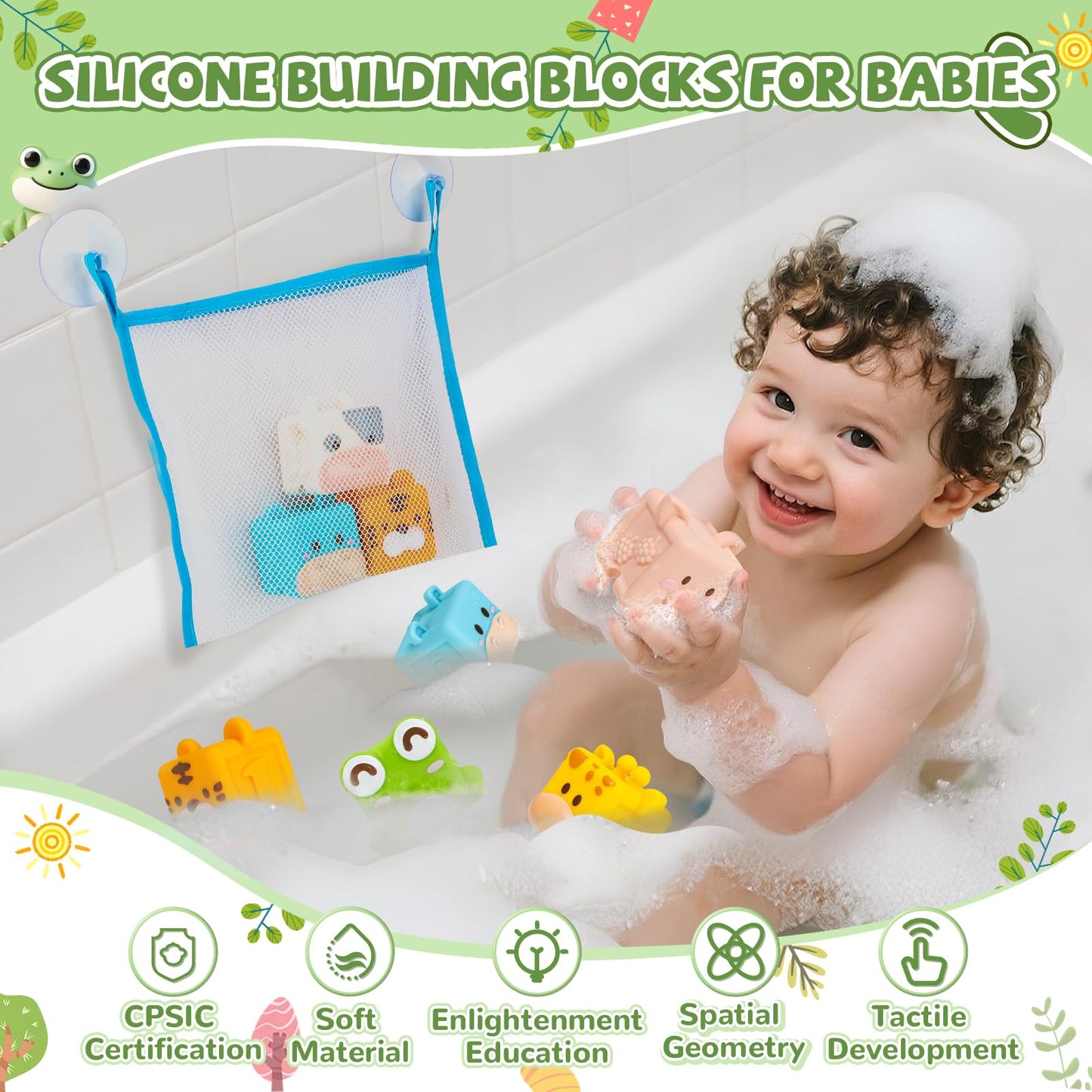 BOBOBELL Animal Soft Baby Blocks,Squeeze Blocks for 6-12 Months Babies