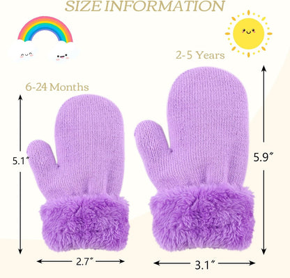 PESAAT Baby Girl Mittens Fleece Toddler Boy Mittens Warm Kids Winter Gloves Unisex Cold Weather