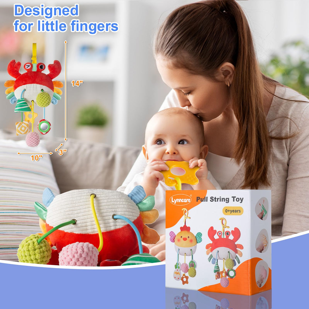 Lynncare Car Seat Toy, Stroller Toy with a Convenient Clip