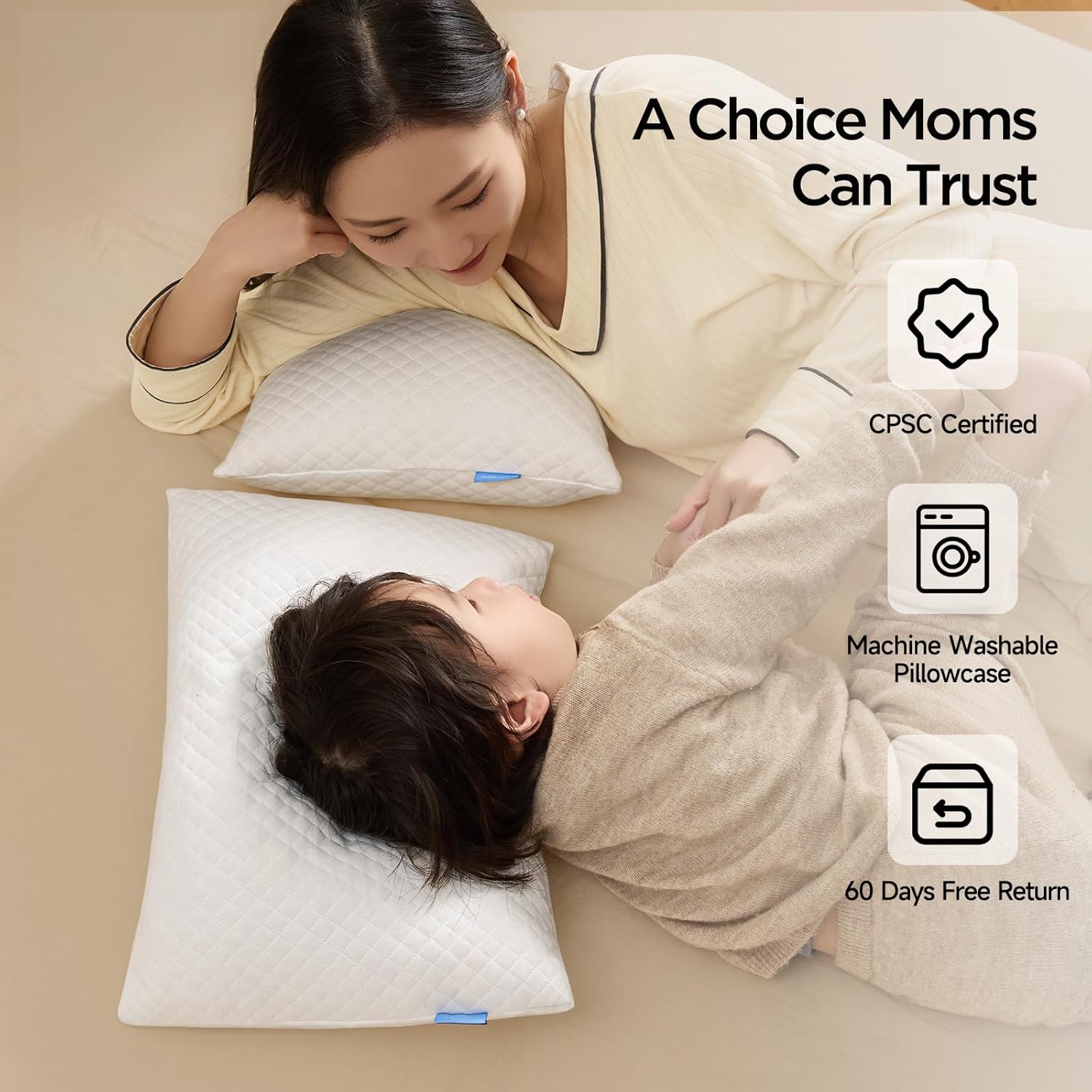 Memory Foam Toddler Pillow,20X14’ Kids Pillow with Machine Washable Comfortable Pillowcase Rayon