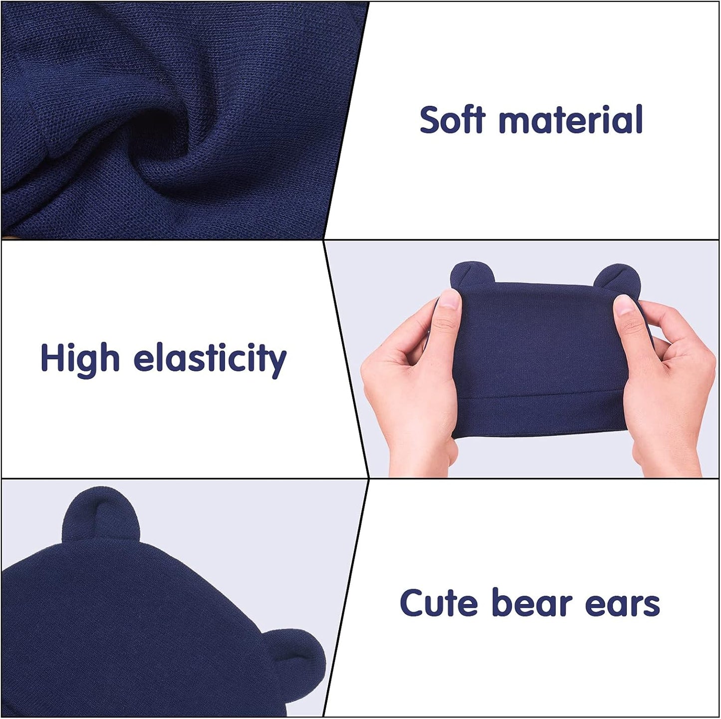 Geyoga 6 Pieces Newborn Baby Hat Bear Ears Infant Caps Baby Boy Girl Toddler Hats Infant Beanie
