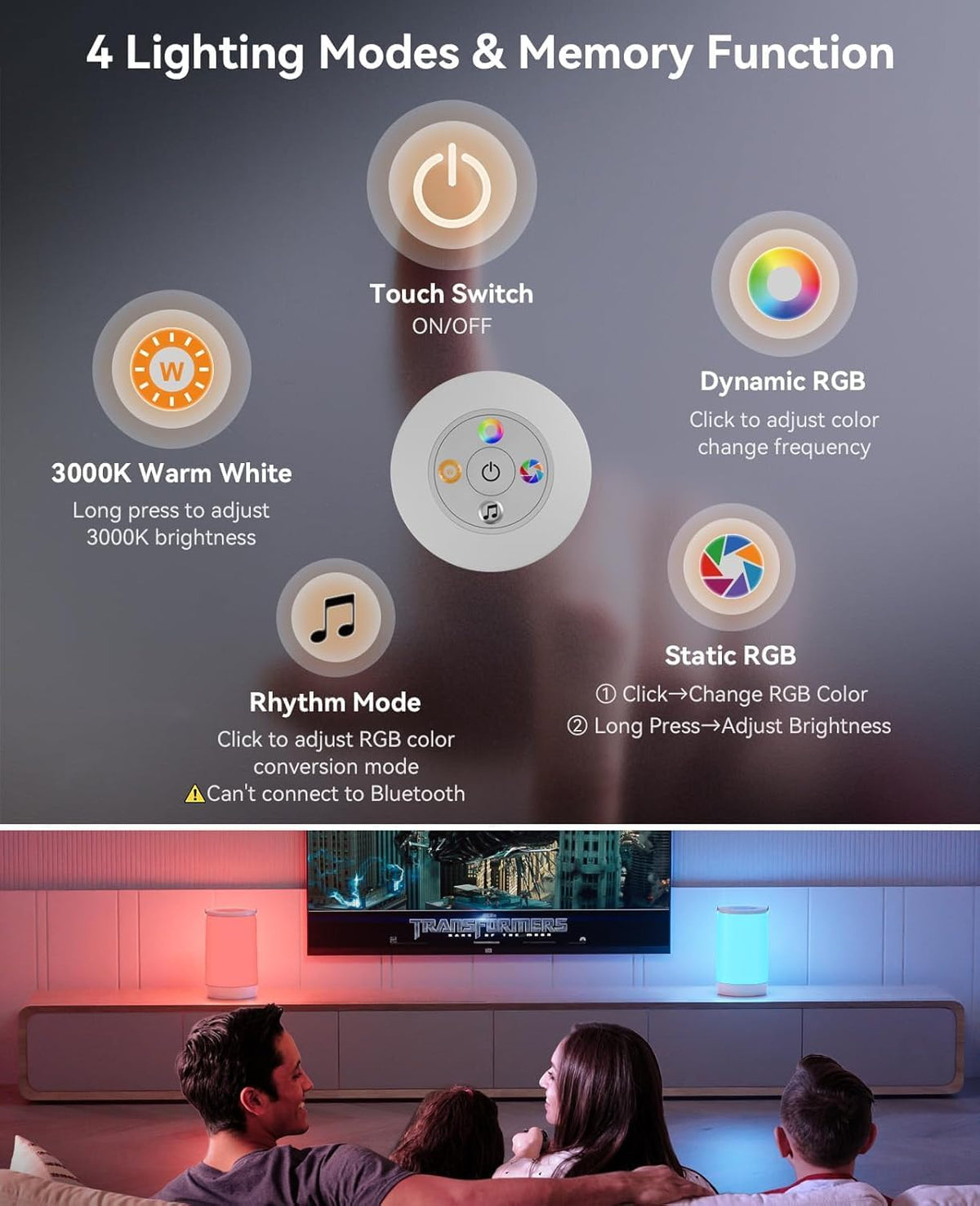 Night Light for Kids, Portable USB Night Lamp with 2200 mAh Battery, Bright Color Changing Light