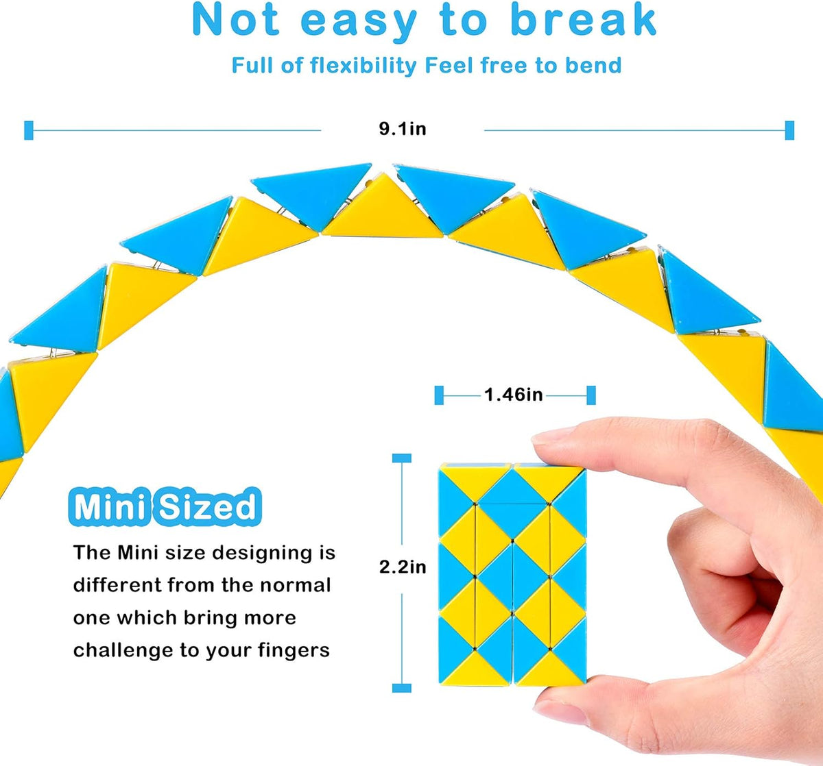 Ganowo 24 Pack Fidget Snake Cube, Mini Twist Puzzle Party Bag Fillers Bulk Toys for Kids Teens