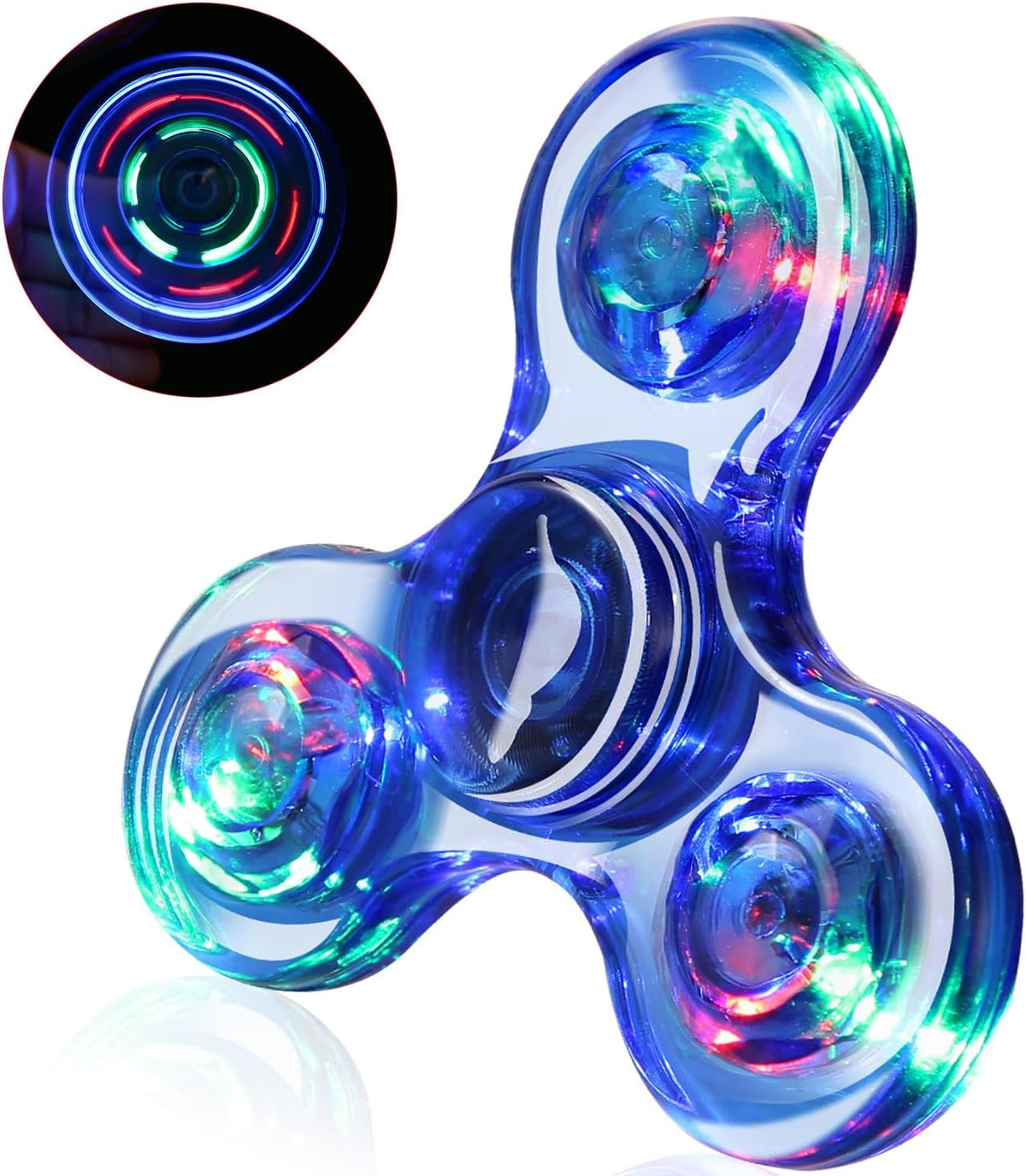 SCIONE LED Fidget Spinners, Light Up Sensory Fidget Toys for Kids, Glow in The Dark Toys for Kids