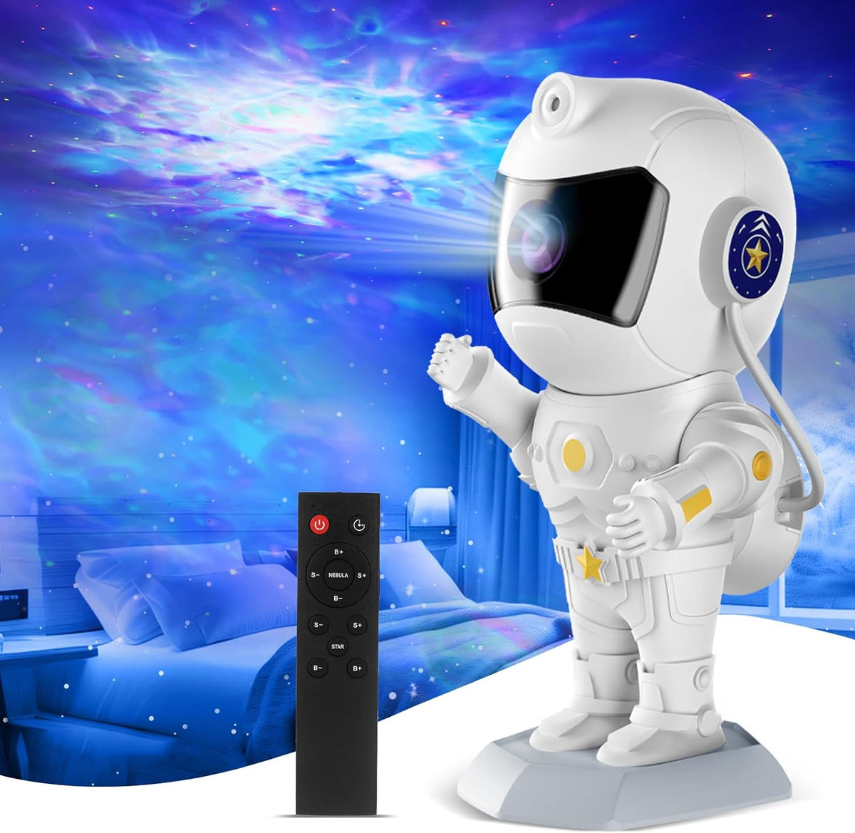 XIAOER Astronaut Galaxy Projector, Robot Star Night Light for Bedroom, Starry Nebula Space