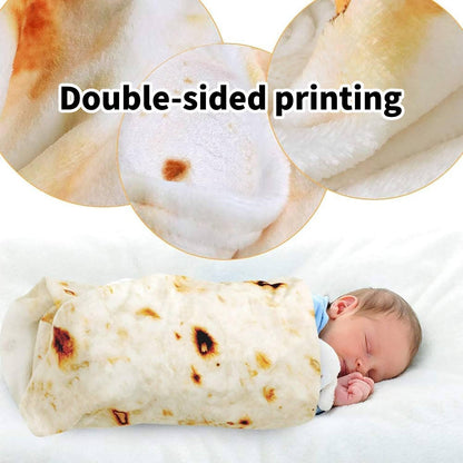 Burrito Tortilla Blanket Baby Stuff Shower White Elephant Gifts for Kids Taco Throw Blankets Wrap