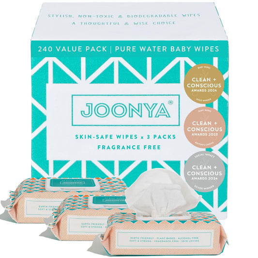 JOONYA Unscented Baby Wipes — Plant-Based, Fragrance-Free Diaper Wipes | Hypoallergenic, Non-Toxic
