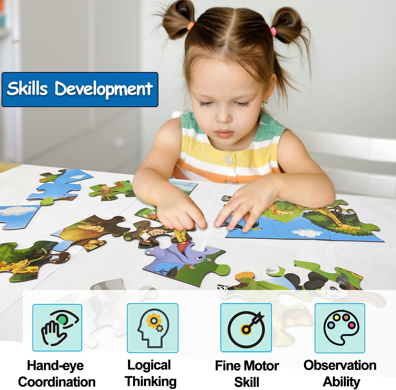 Jumbo Floor Puzzle for Kids, Large Jigsaw Puzzles 35 Piece for Kids Ages 3-5,Preschool Learning &