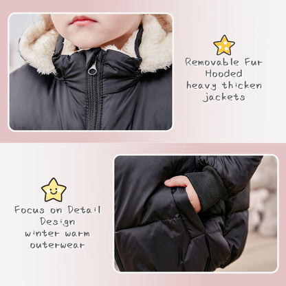 TUONROAD 1-6T Baby Girl Boy Winter Fleece Coats Toddler Warm Puffer Jackets Kids Down Alternative