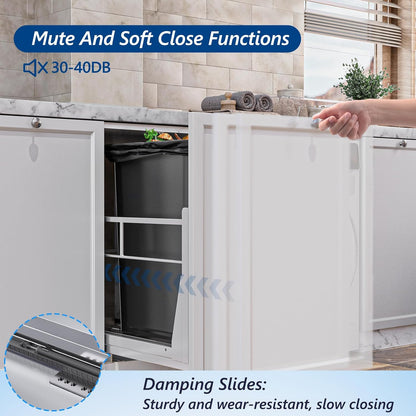 Insputer 8 Gal Pull Out Trash Can Under Cabinet, Heavy Duty Under Sink Garbage Can Kit with