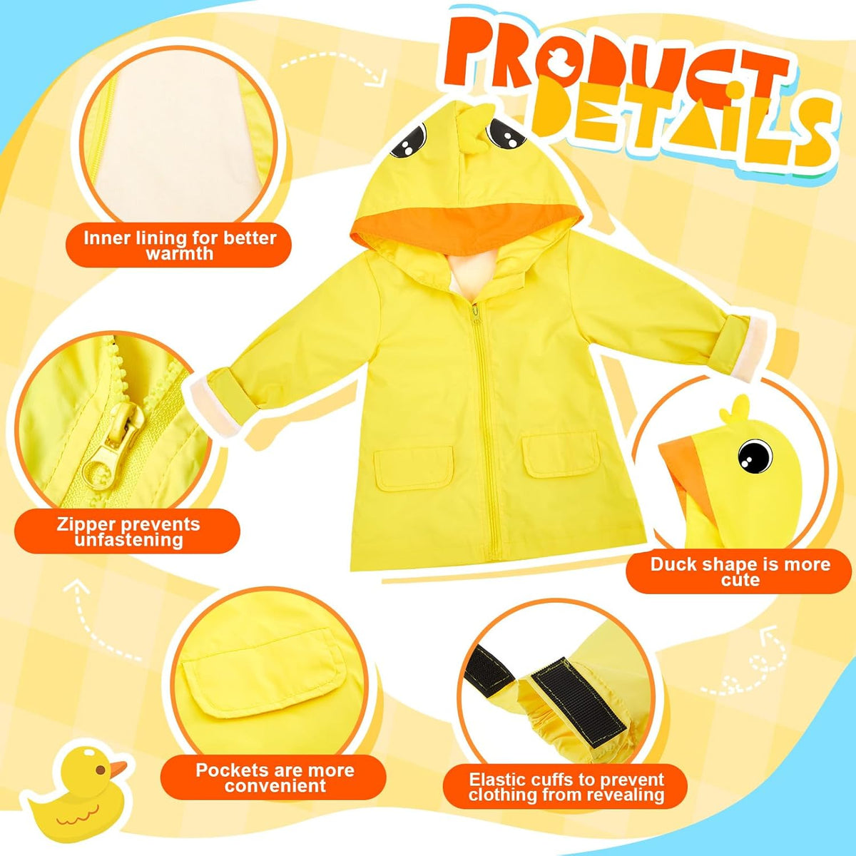 2 Pcs Toddler Raincoat Rain Boots Set Kids Baby Cartoon Hoodie Zipper Jacket Short Rain Shoes for