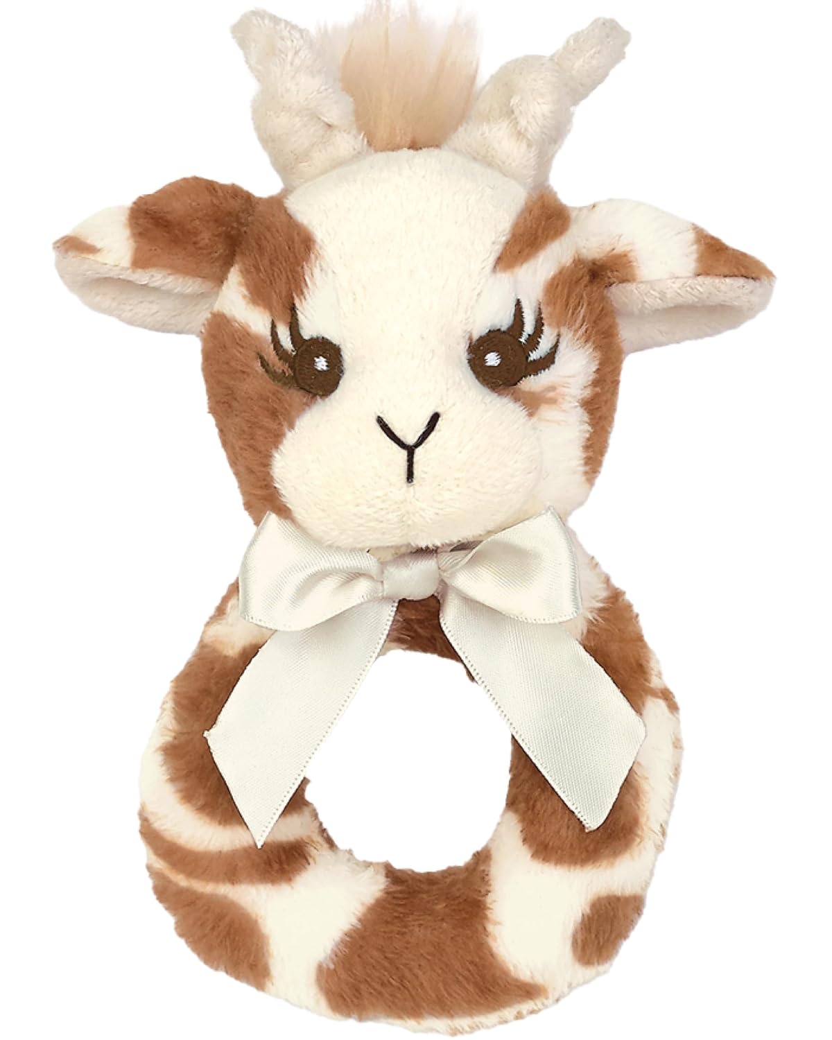Bearington Collection Baby Lil' Patches, 5.5 in Giraffe Plush Stuffed Animal Baby Rattle, Newborn