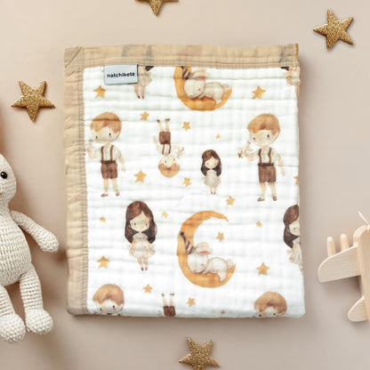 Organic Cotton Muslin Baby Blanket for Boys and Girls - Luxurious Soft Toddler Quilt for Swaddling