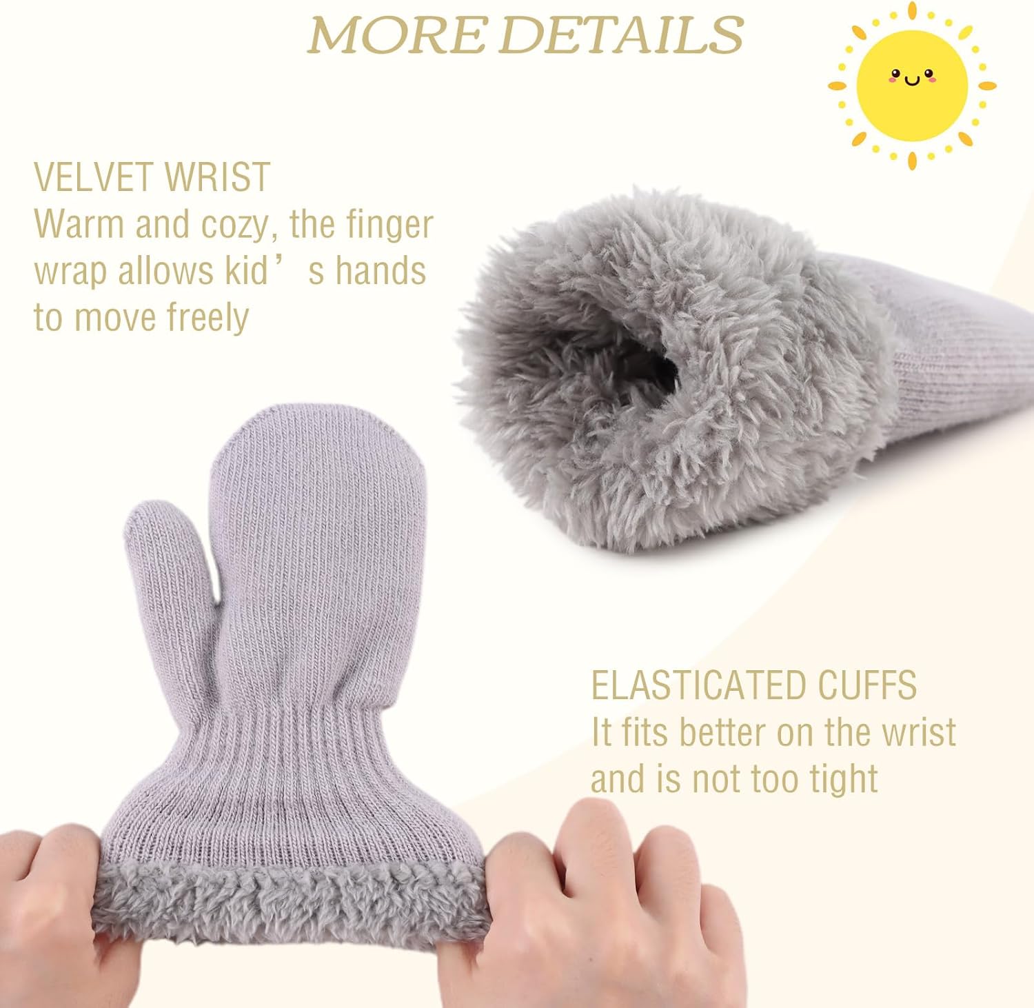 PESAAT Baby Girl Mittens Fleece Toddler Boy Mittens Warm Kids Winter Gloves Unisex Cold Weather