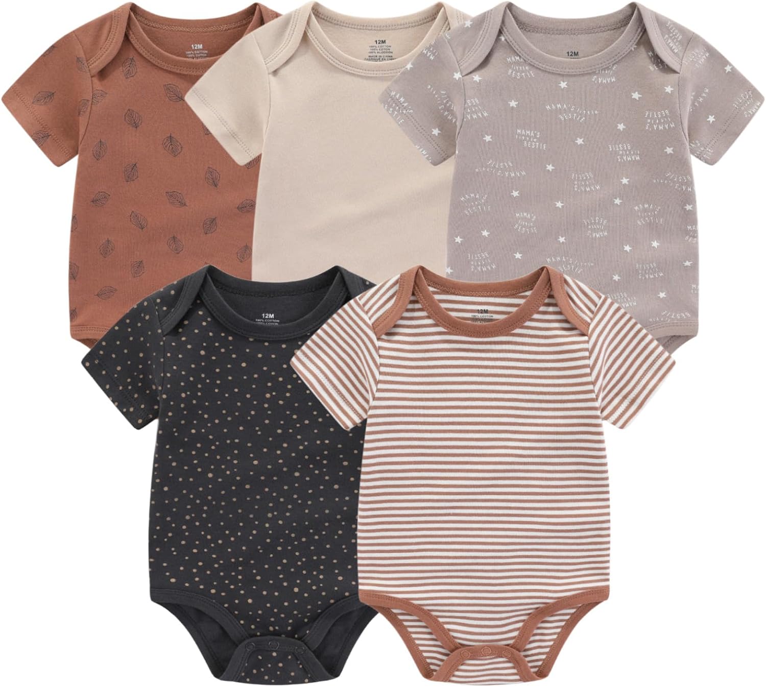 Newborn Layette Gift Set Bodysuits Pants for Baby Girl and Boy 24 Piece 100% Cotton Essentials and