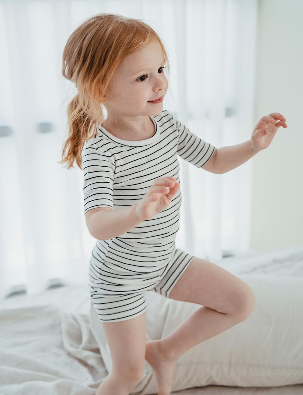 AVAUMA Stripe Pattern Baby Boys Girls Pajama Set Kids Toddler Snug fit Ribbed Sleepwear pjs for