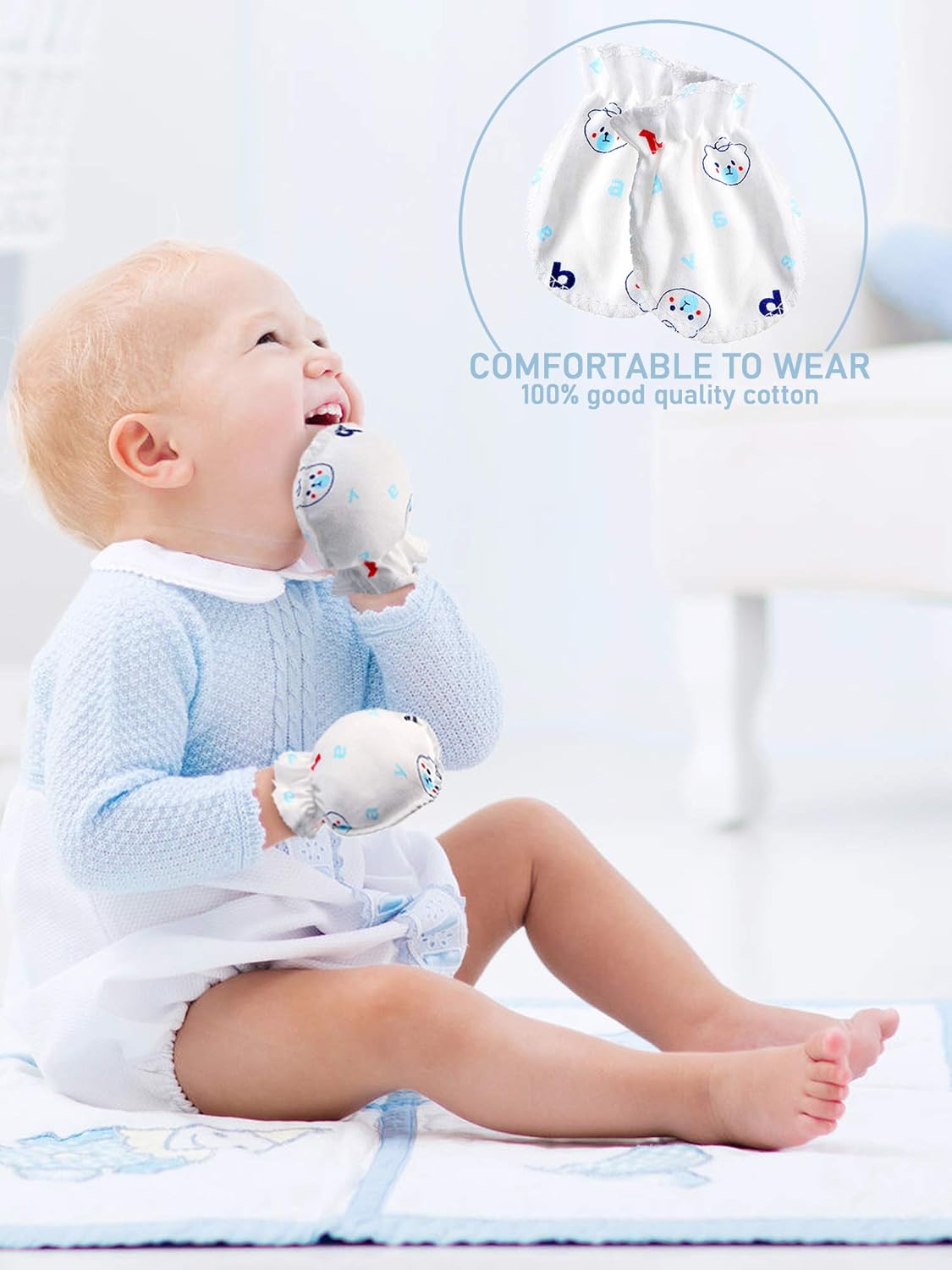 Syhood Newborn Baby Mittens No Scratch Unisex Baby Gloves for 0-6 Months Boys Girls(17 Pairs)
