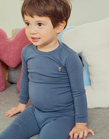 moimoln 6M-8Y Modal Cotton Solid Soft Breathable Baby Toddler Boys Girls Snug fit Pjs Long Sleeve