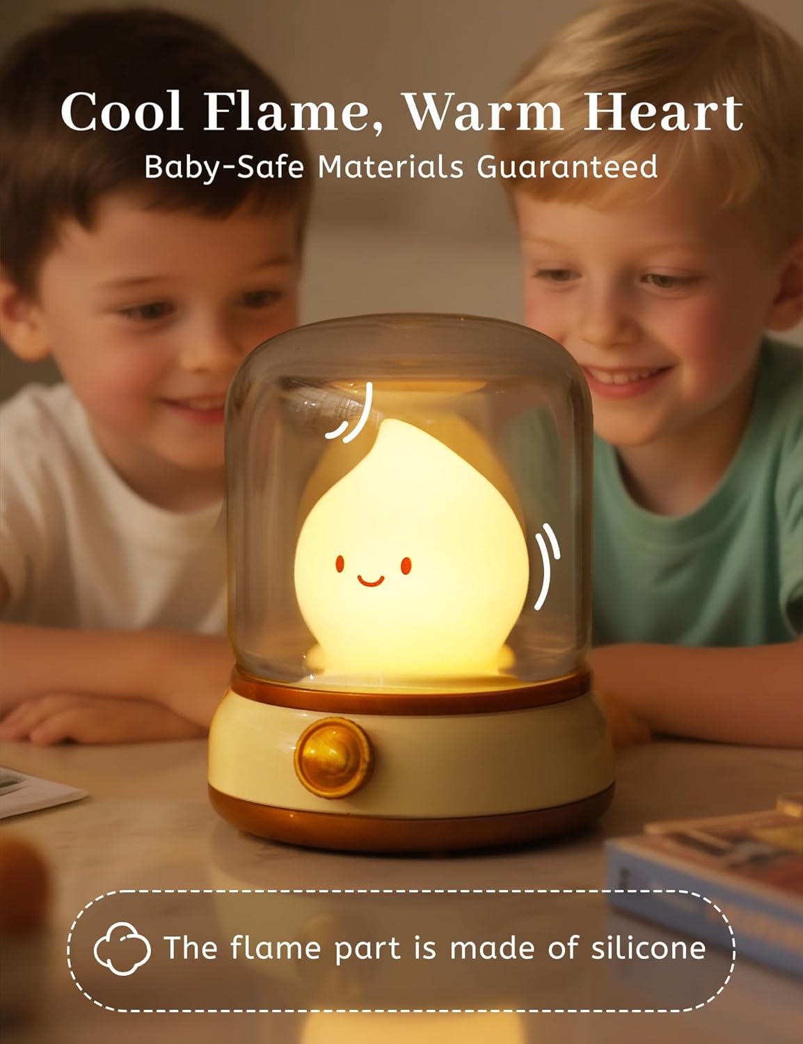 Cute Campfire Lamp, Portable LED Camping Lantern, Rechargeable, Dimming, Candle Lights & Night