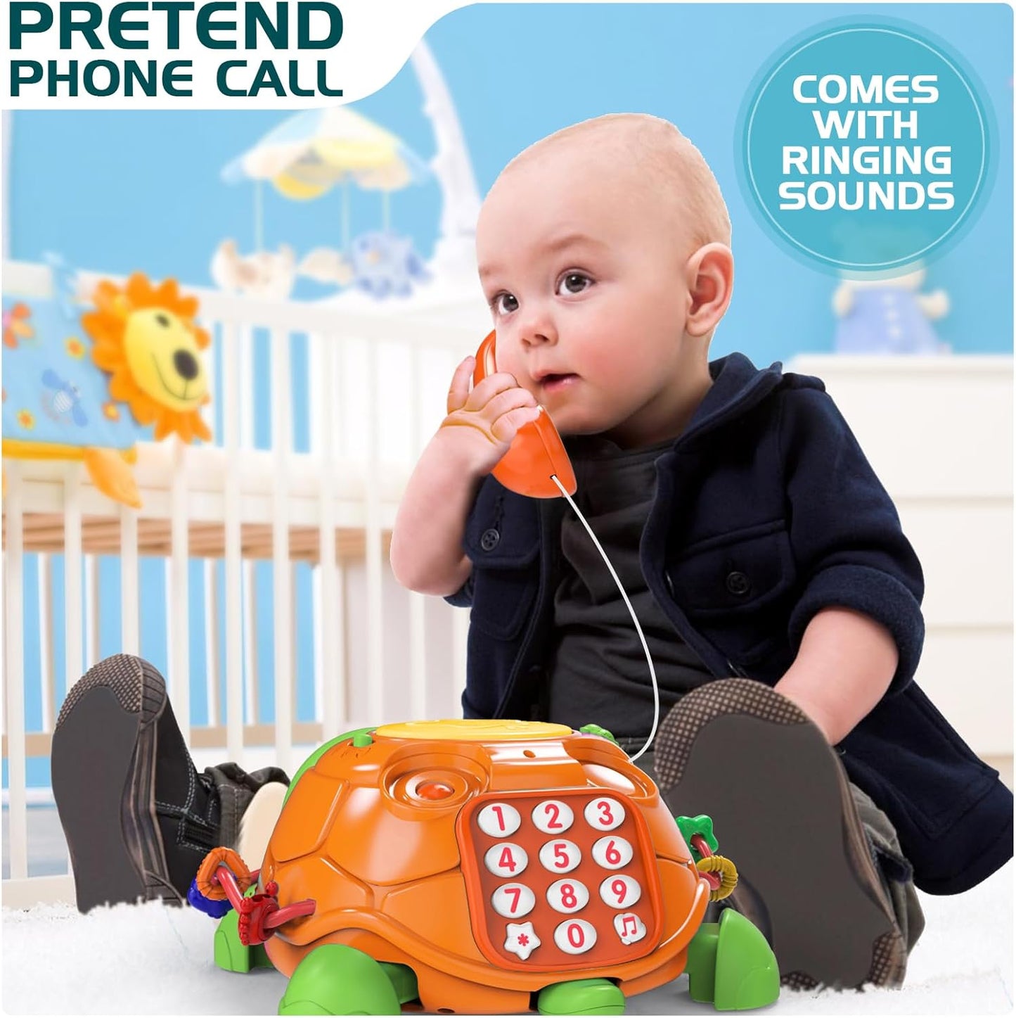 Baby Toys 6 to 12 Months, Musical Turtle Crawling Baby Toys for 12-18 Month, Early Learning