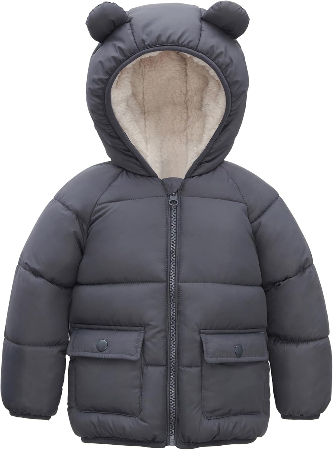 Rokka&Rolla Baby Boys' Water-Resistant Sherpa Fleece Lined Puffer Jacket Winter Coat for Newborn