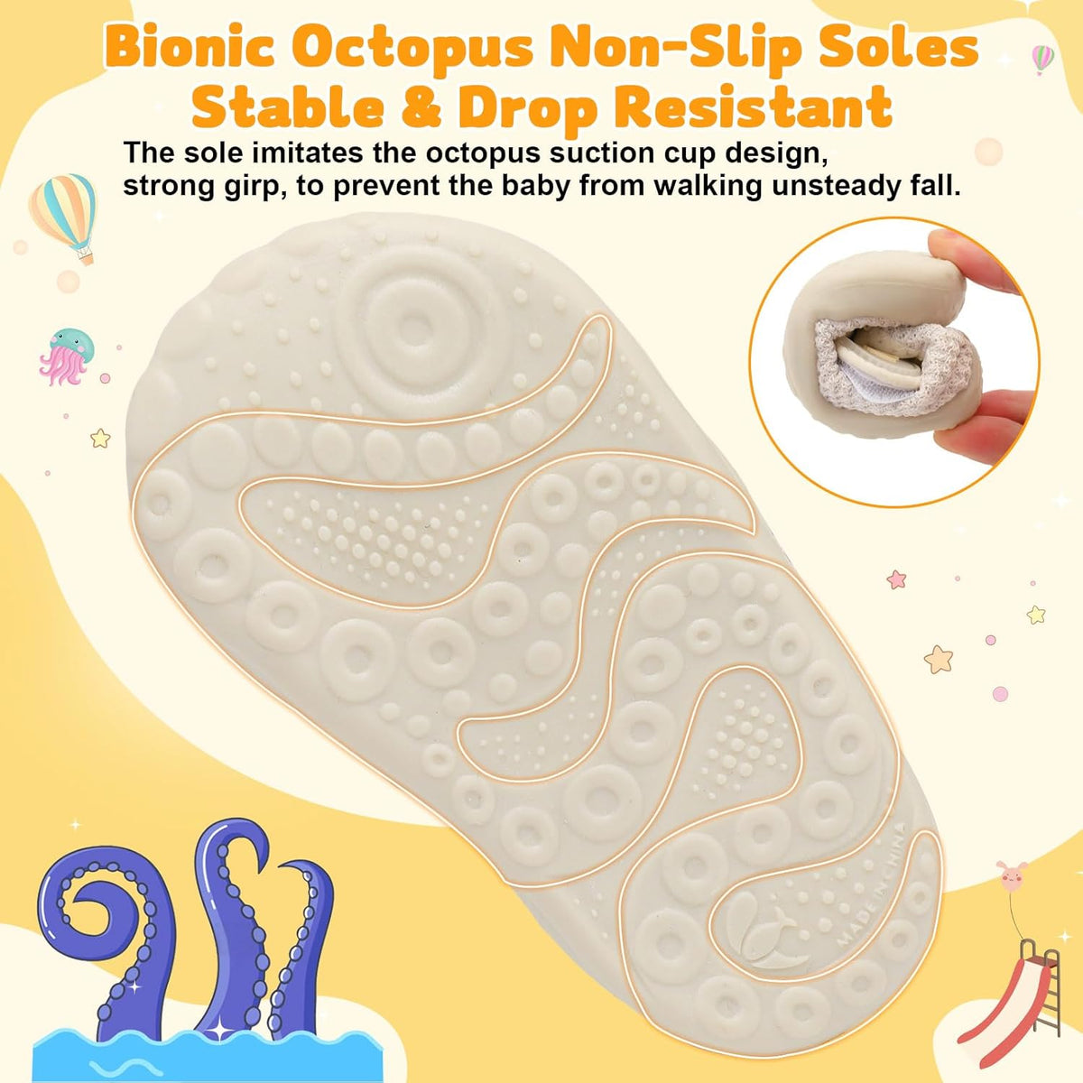 FEETCITY Baby First Walking Shoes Wide Baby Shoes Infant Sneakers Newborn Crib Shoe Barefoot