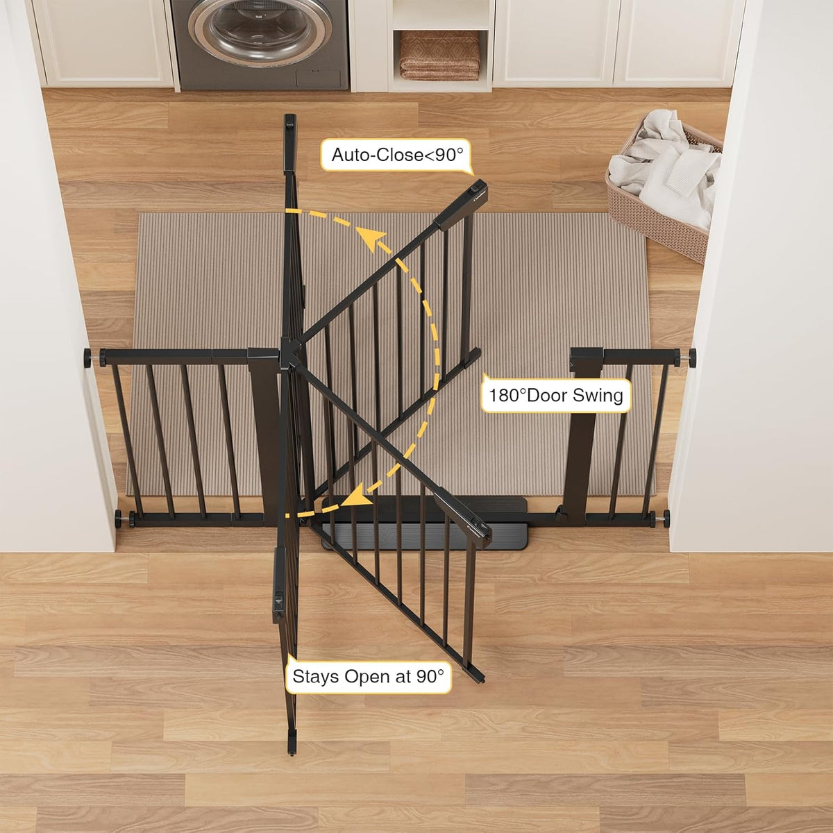 Cumbor 29.7-48" Baby Gate for Stairs, Mom's Choice Awards Winner-Dog Gate for Doorways, Auto Close