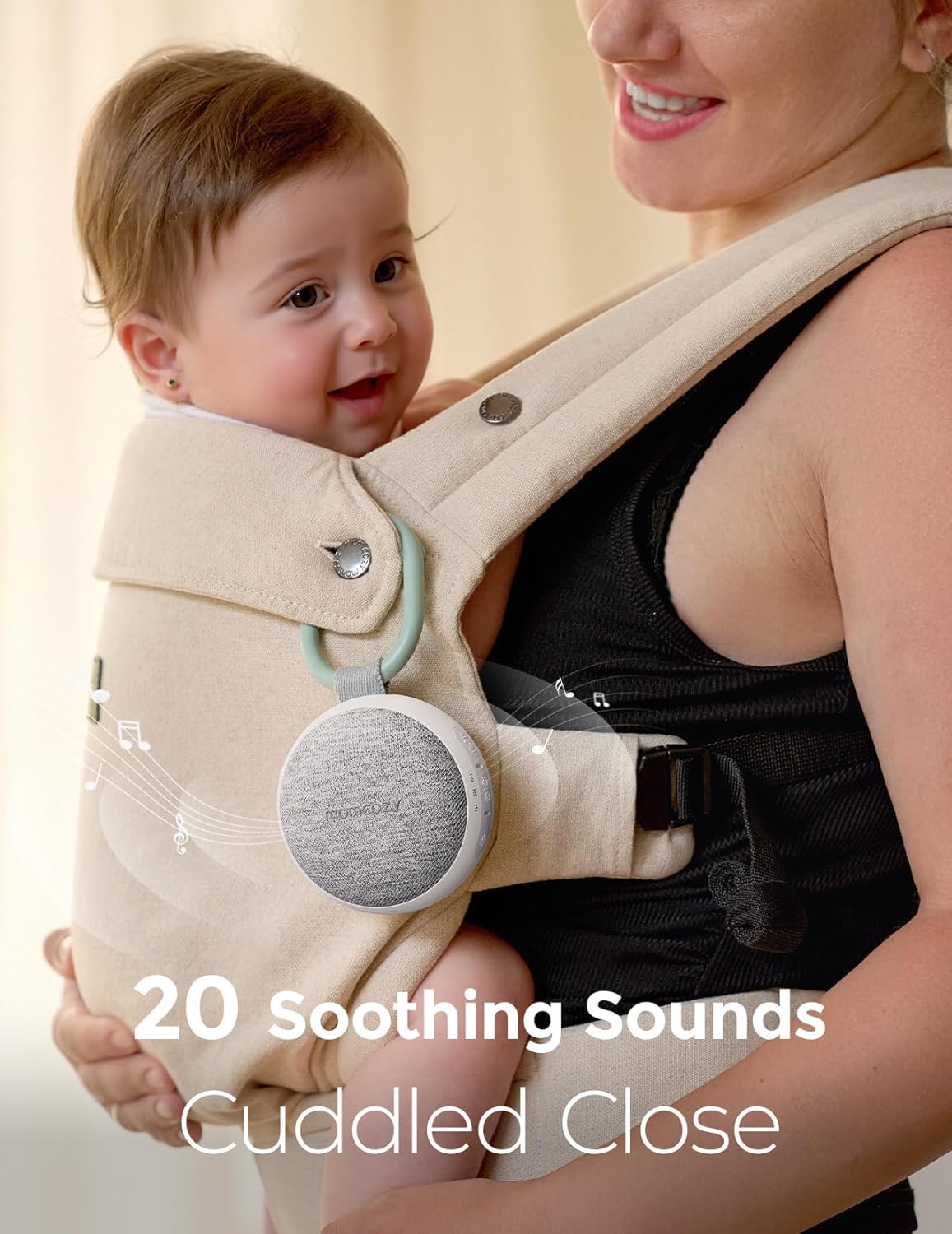 Momcozy Portable Sound Machine with Night Light, White Noise Sound Machine for Baby, 20 Soothing