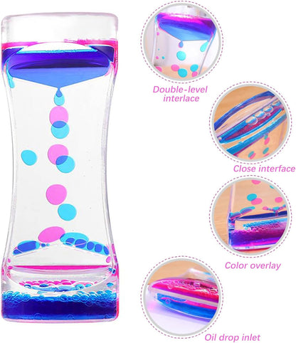 3 Pack Calming Liquid Motion Bubbler, Hourglass Type Bubbler Timer Sensory Toys for Children with