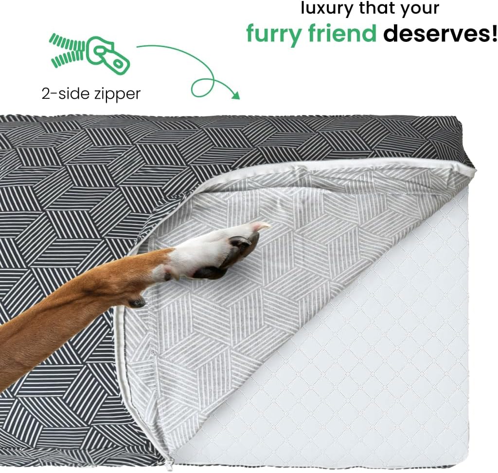 Molly Mutt Large Crib Mattress Cover - Rough Gem Print - Measures 27”x52”x5”- 100% Cotton - Durable