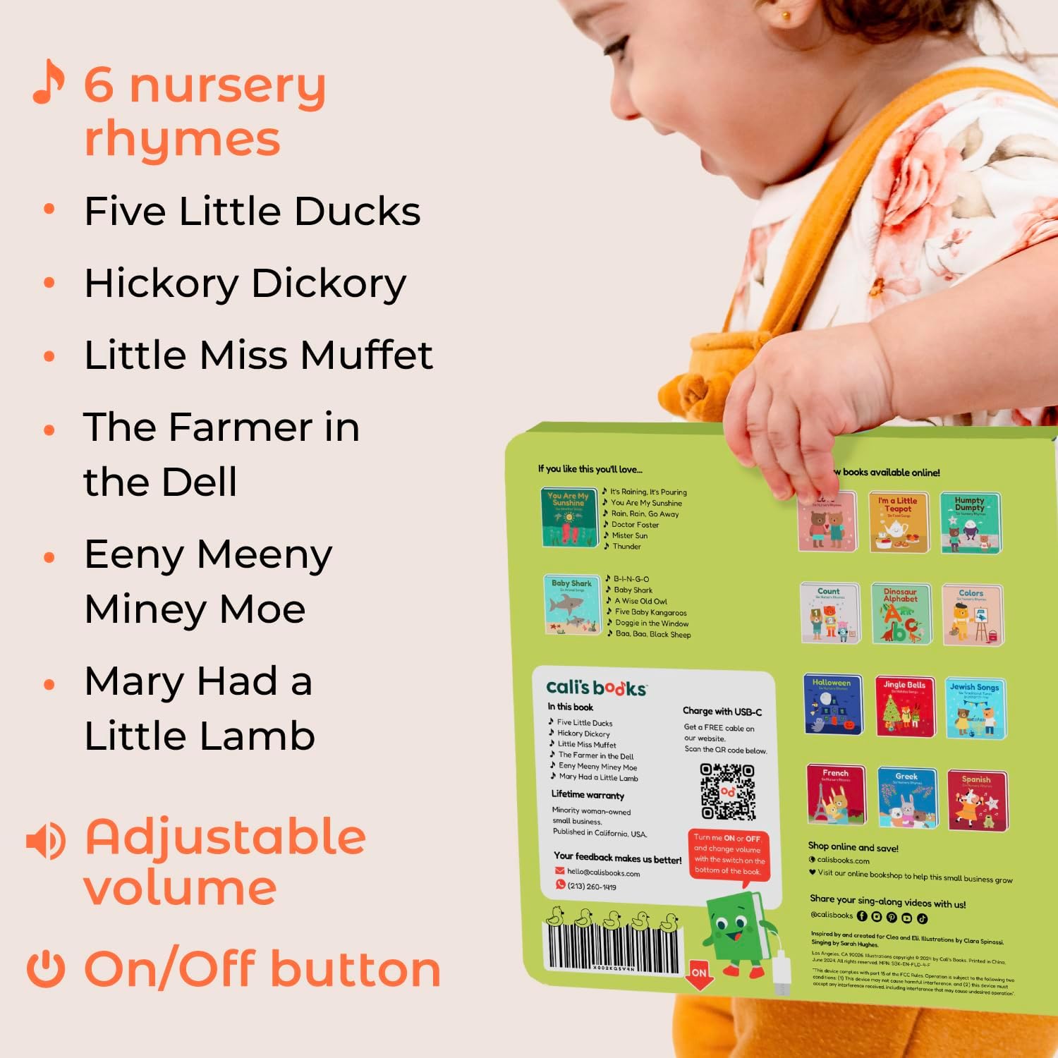 Cali's Books Five Little Ducks Nursery Rhymes Book for Toddlers | Sound Books for Toddlers 1-3 |