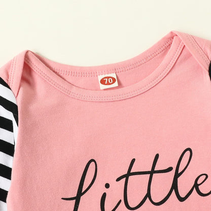 AMAWMW Newborn Baby Girl Little Sister Sleeper Gown Stripe Long Sleeve Nightgown Pajamas Gifts