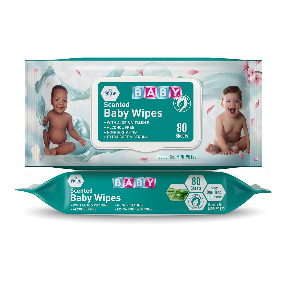 MED PRIDE Scented Baby Wipes Packs in Bulk, 24 Packs X 80 = 1920 Count, Alcohol-Free, Paraben-Free
