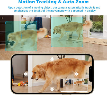 Indoor Pan/Tilt Security Camera, 5G WiFi Home Cameras for Baby Monitor/Pet Camera, Auto-Focus and