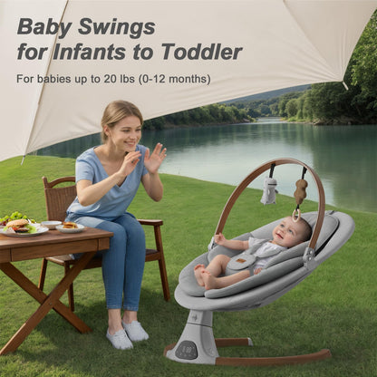 Monamii Baby Swings for Infants, Bluetooth Infant Swing with Music Speaker