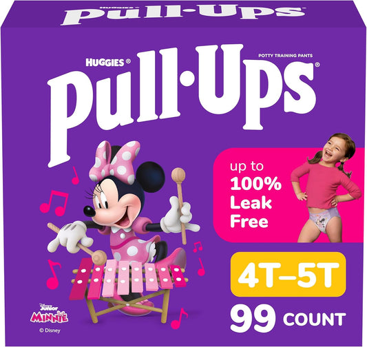 Pull-Ups Girls' Potty Training Pants, Size 4T-5T Training Underwear (38-50 lbs), 99 Count (3 Packs