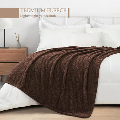 Exclusivo Mezcla Fleece Throw Blanket for Couch Sofa, Soft Warm and Fluffy Blankets for Women Men