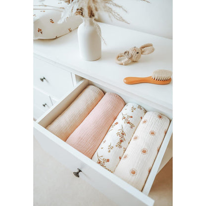 Konssy Baby Blankets for Unisex Boys Girls, Super Soft Nursery Minky Blankets with Muslin Cotton