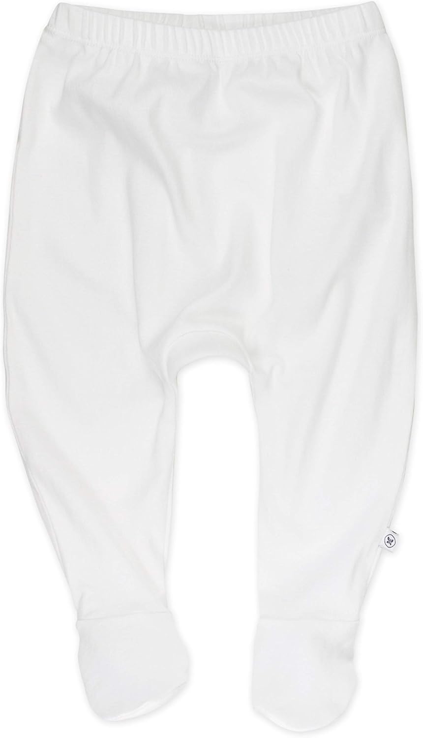 HonestBaby 3-pack Footed Pants Roomy Fit Pull on Bottoms 100% Organic Cotton for Infant Baby Boys