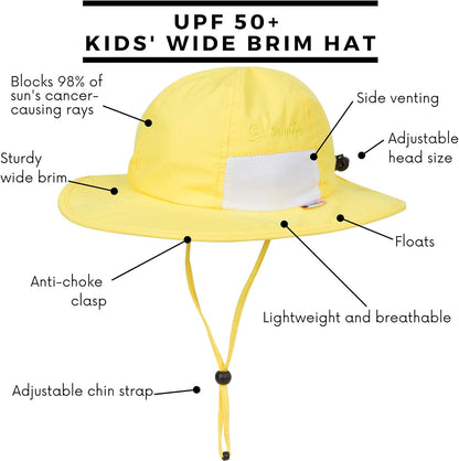 SwimZip Wide Brim Sun Hat | UPF 50+ Protection for Baby, Toddler, and Kids