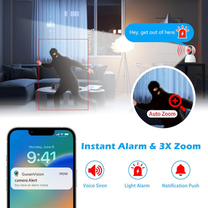 Indoor Pan/Tilt Security Camera, 5G WiFi Home Cameras for Baby Monitor/Pet Camera, Auto-Focus and