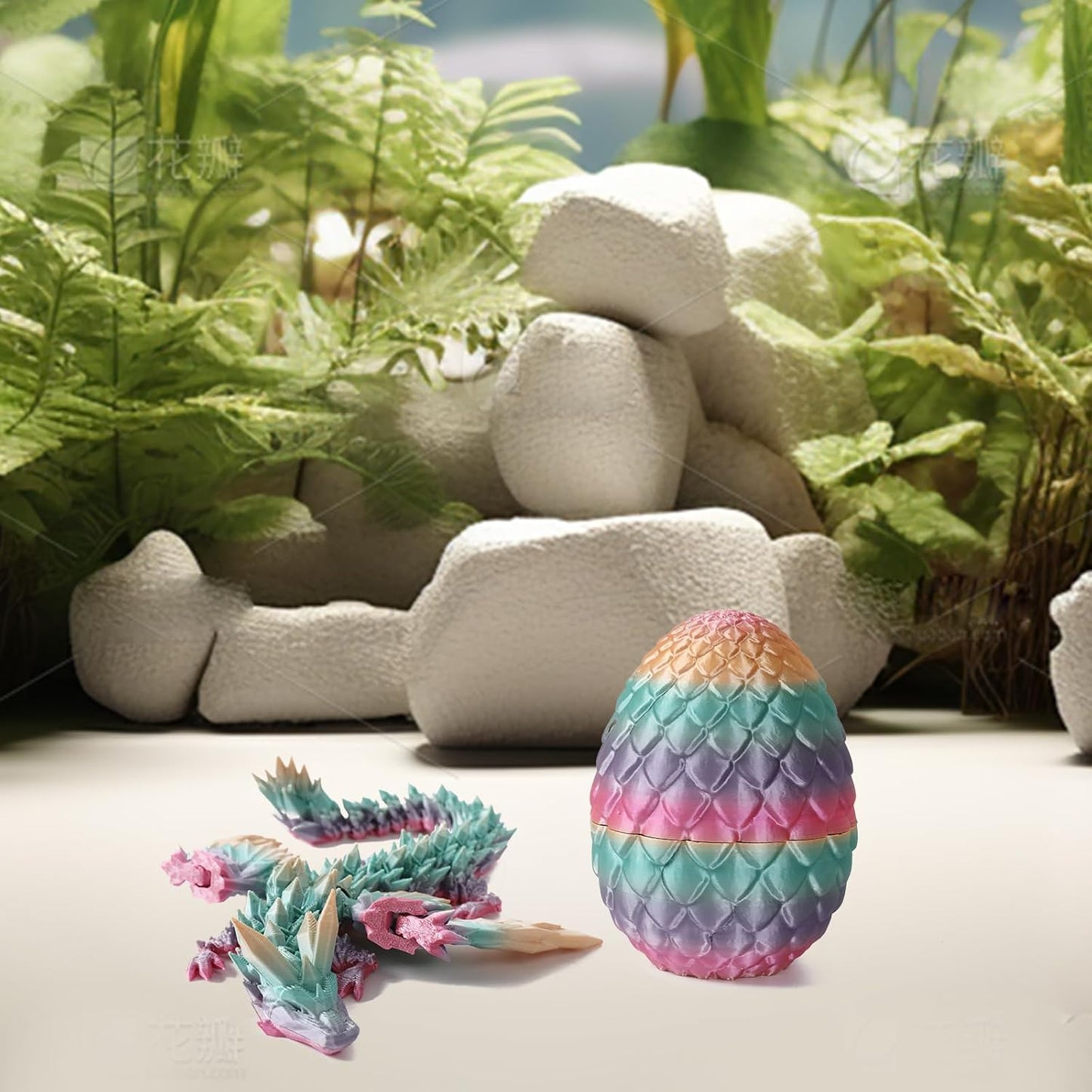 3D Printed Dragon Egg,Mystery Crystal Dragon Fidget Toys,Articulated Dragon,Home Desk Decor Easter