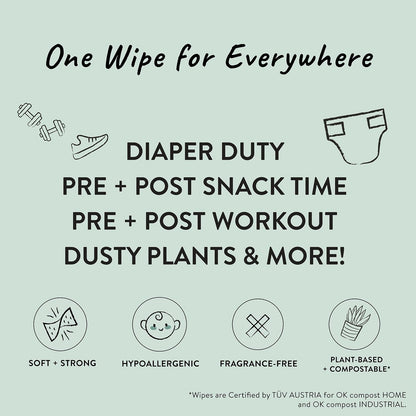 The Honest Company Clean Conscious Multi-Use Wipes | Hypoallergenic + Unscented for Sensitive Skin