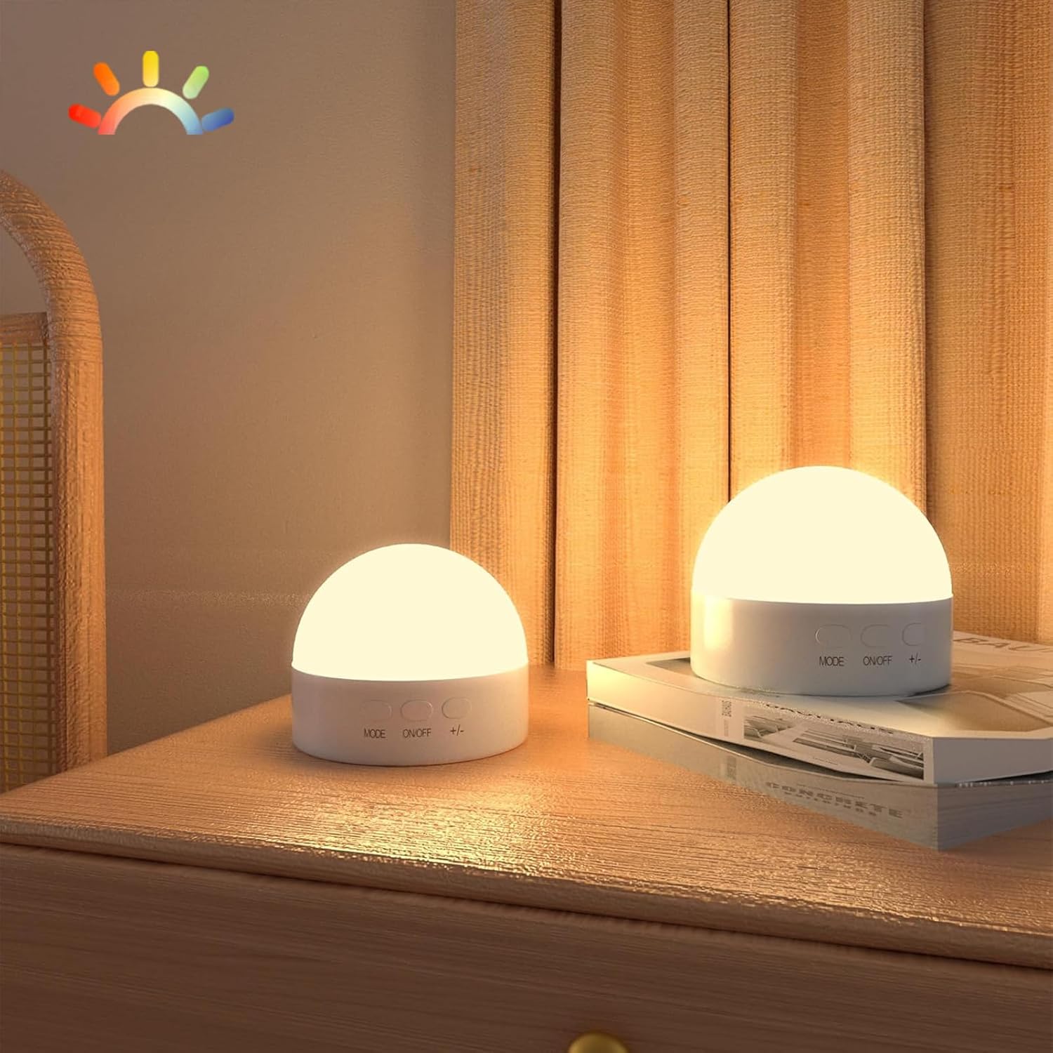 Kintion Night Light, Dimmable 8 Color Portable LED Night Light, 1800mAh Rechargeable Nursery Light