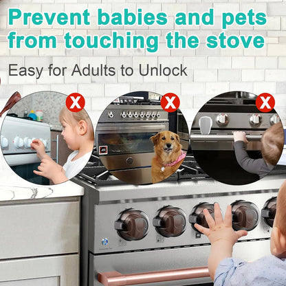 Stove Knob Safety Covers for Child Baby Proofing Kitchen Universal Size Gas Knob Covers Clear View