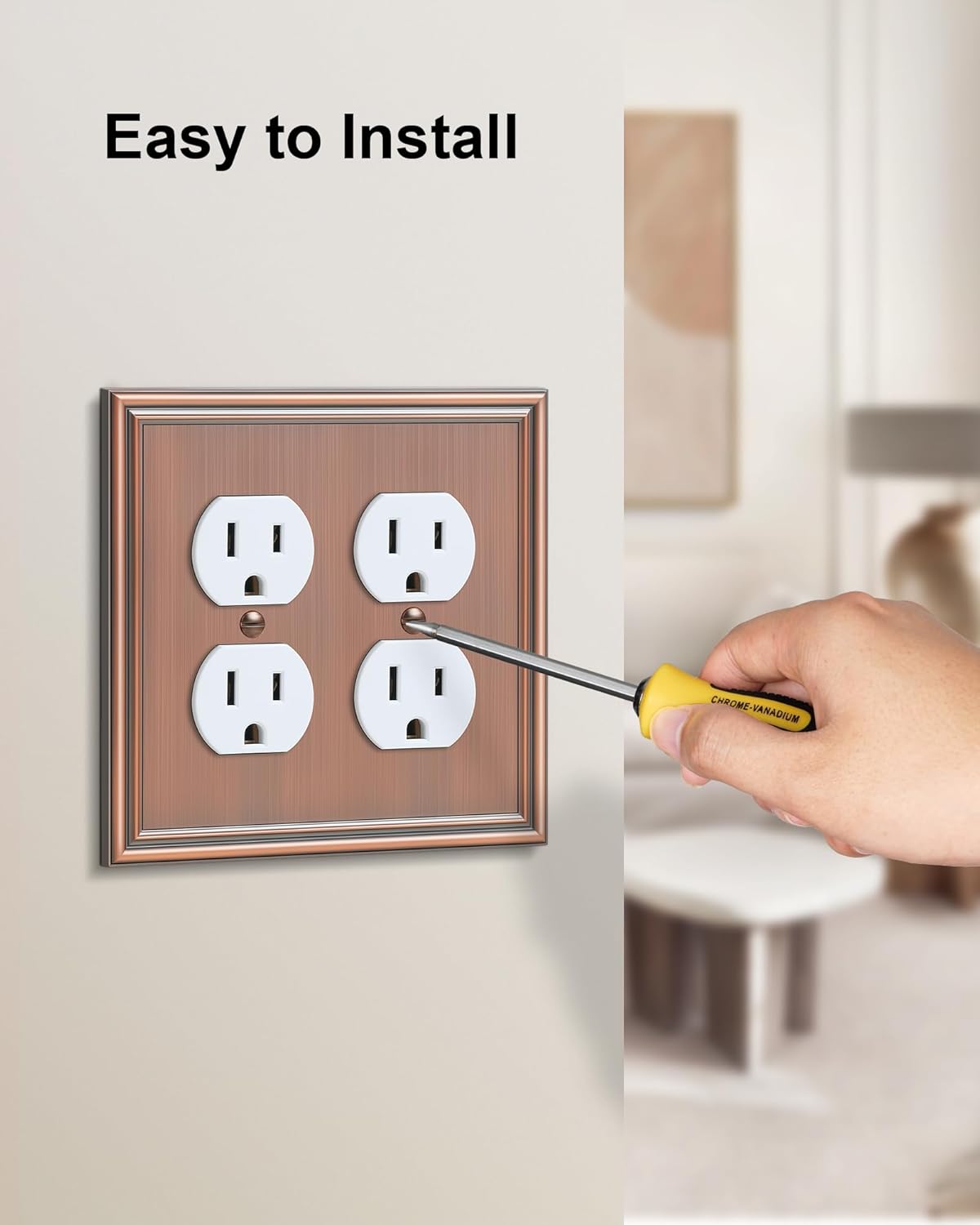 2-Pack Double Duplex Outlet Cover, Antique Copper Switch Plates and Outlet Covers for Electrical