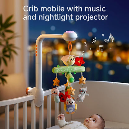 TUMAMA Crib Mobile with Music and Lights, Baby Mobile Cute Bee Crib Toys Hanging, Remote Control