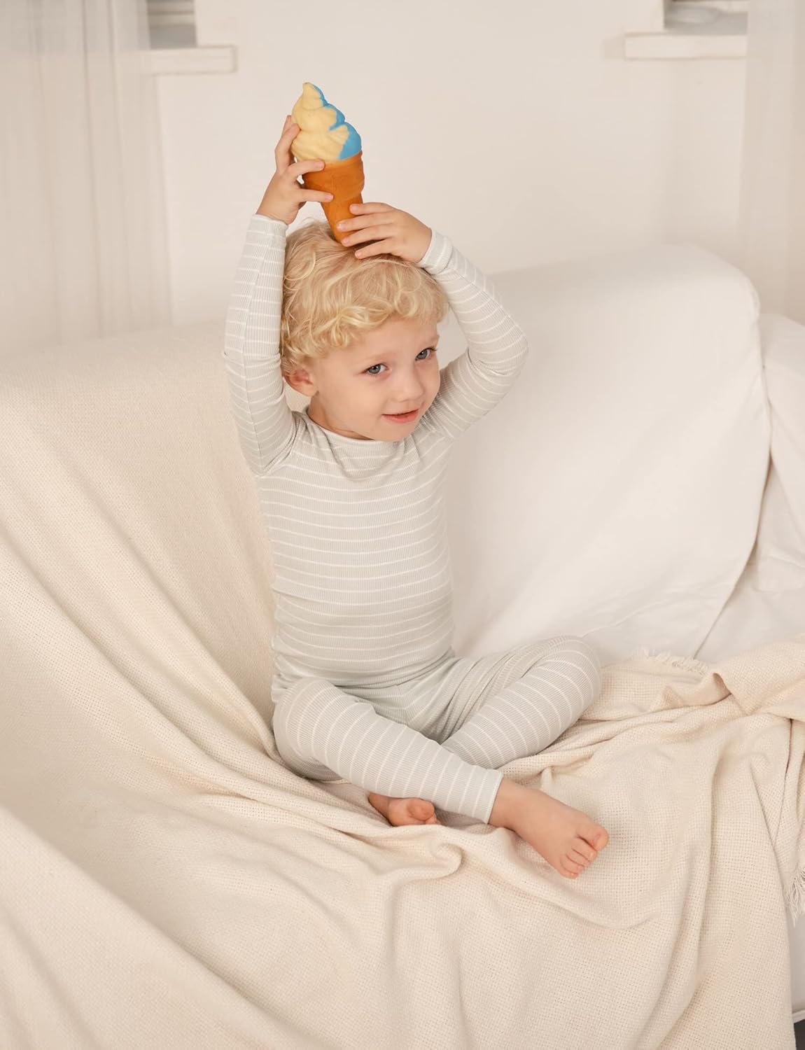 AVAUMA Stripe Pattern Baby Boys Girls Pajama Set Kids Toddler Snug fit Ribbed Sleepwear pjs for